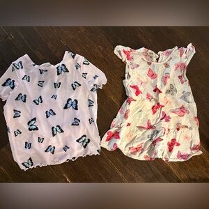 Butterfly Print Tops Set